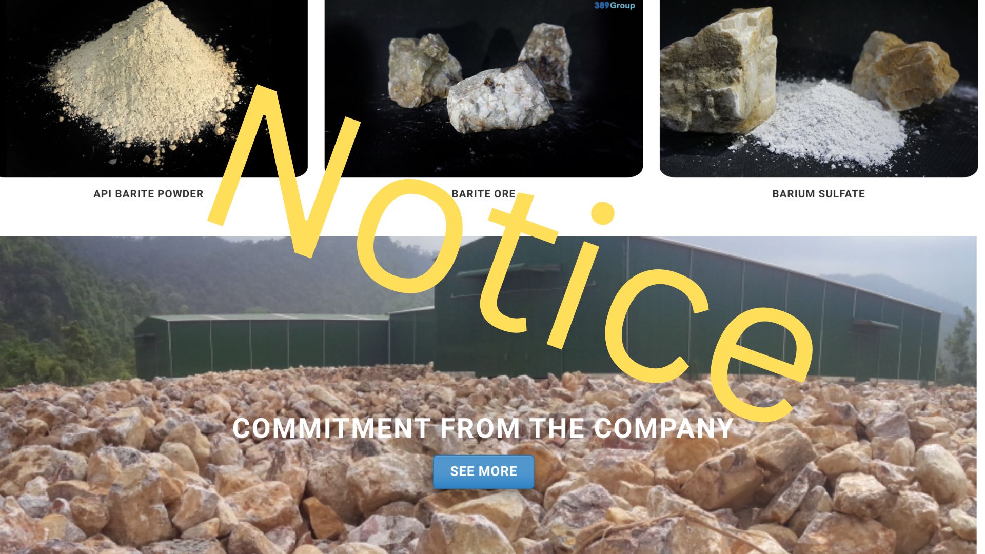 Barite QTI | Notice of unauthorized use of barite images and company information
